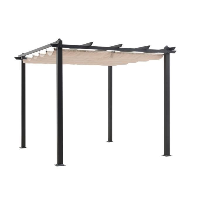 CORDOBA aluminum pergola - Beige - 3 x 3 meters