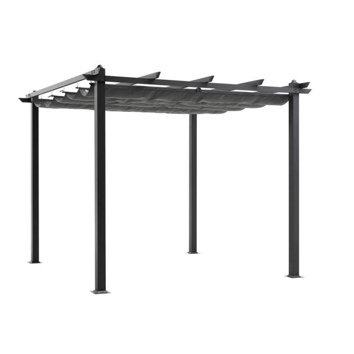 CORDOBA aluminum pergola - Gray - 3 x 3 m