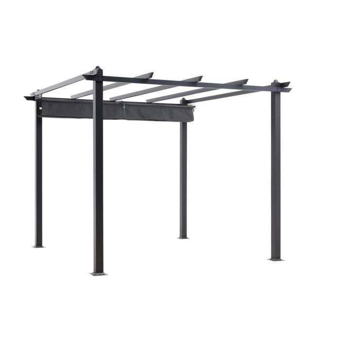 CORDOBA aluminum pergola - Gray - 3 x 3 m