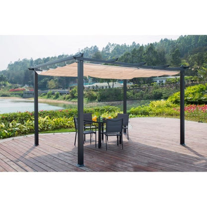 Aluminum pergola CORDOBA - Ecru - 4 x 3m