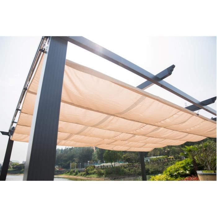 Aluminum pergola CORDOBA - Ecru - 4 x 3m