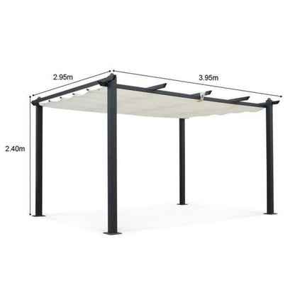 Aluminum pergola CORDOBA - Ecru - 4 x 3m