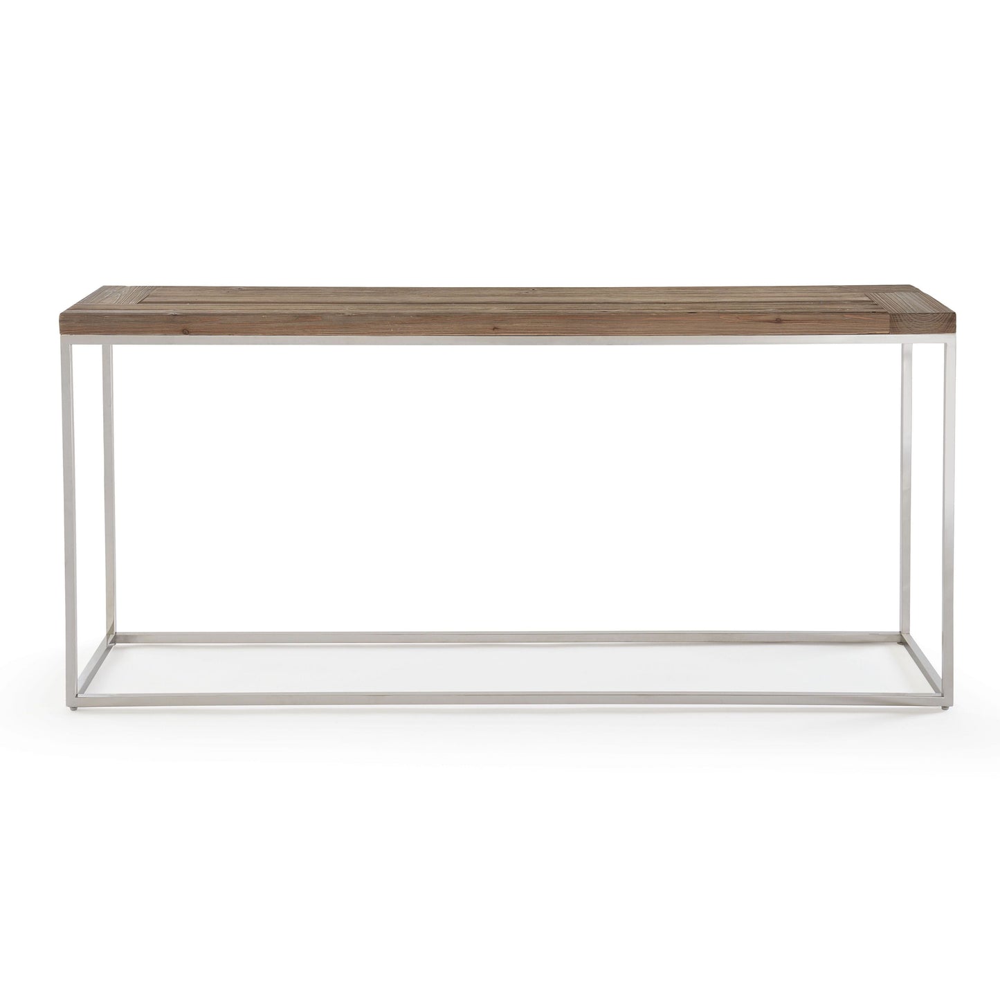 Modus Furniture International Ace Console Tafel van Teruggewonnen Vuren en Gepolijst Roestvrij Staal -
