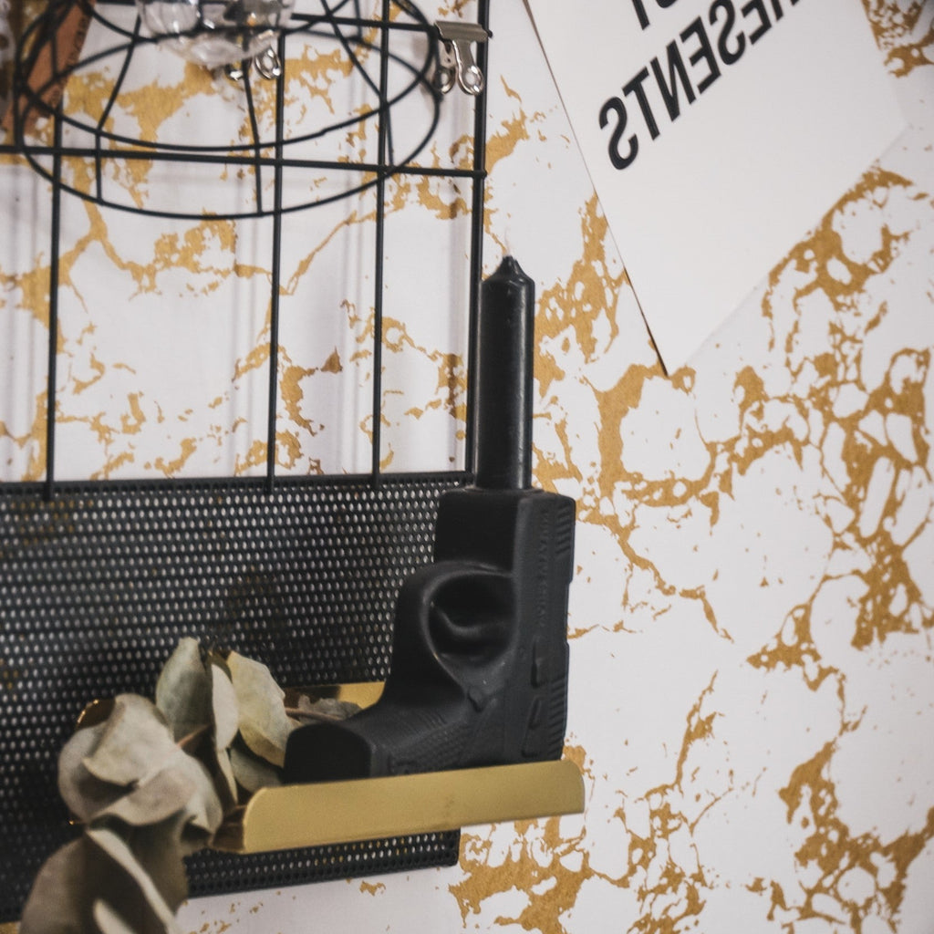 Housevitamin Kaarsenhouder - Geweer - Keramiek - Zwart - 12x5x12cm - Home & Garden > Decor > Home Fragrances > Candles