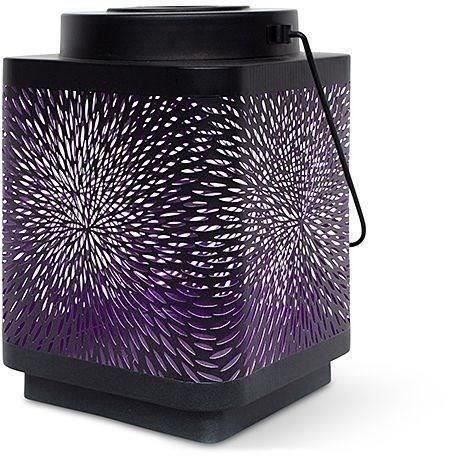 Solar Lantern - GARDEN ID Attract - Purple 11 x 11 h15 cm - 6 to 8 hours of autonomy - Mobile - On/off button.