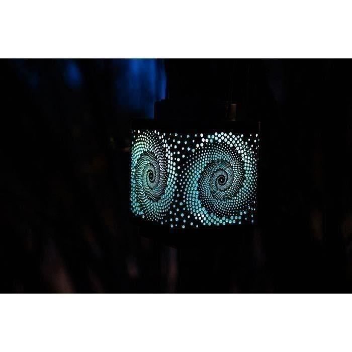 Solar Lantern - GARDEN ID Attract - Blue 11 x 11 h15 cm - 6 to 8 hours of autonomy - Mobile - On/off button.