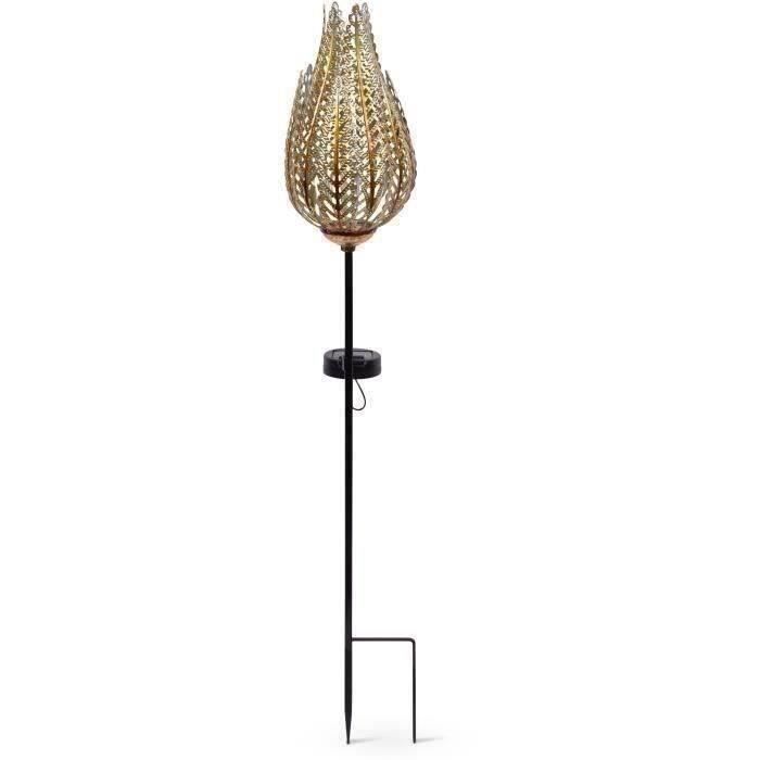 GARDEN ID Zonnetuinlamp - GARDEN ID Fougere - 16 x 46 cm - Verlichting 6-8 uur - Aan/uit knop - Oplaadbare AAA-batterij. -