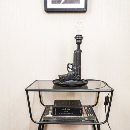 Housevitamin Tafellamp - Gun - Keramiek - Zwart - E27 - 15x9x32cm - Home & Garden > Decor