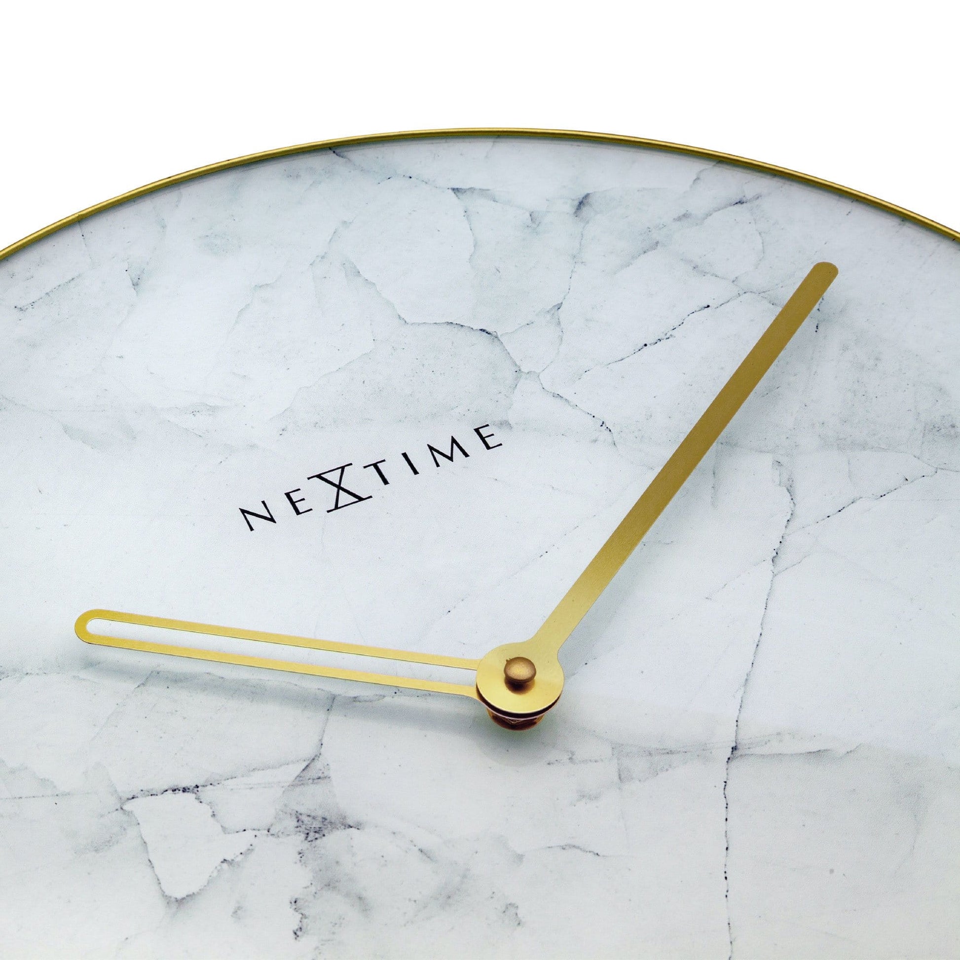 Wall clock - 40 cm - Glass / Metal - 'Marble' Wall clock NeXtime Clocks