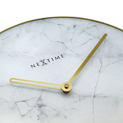 Wall clock - 40 cm - Glass / Metal - 'Marble' Wall clock NeXtime Clocks