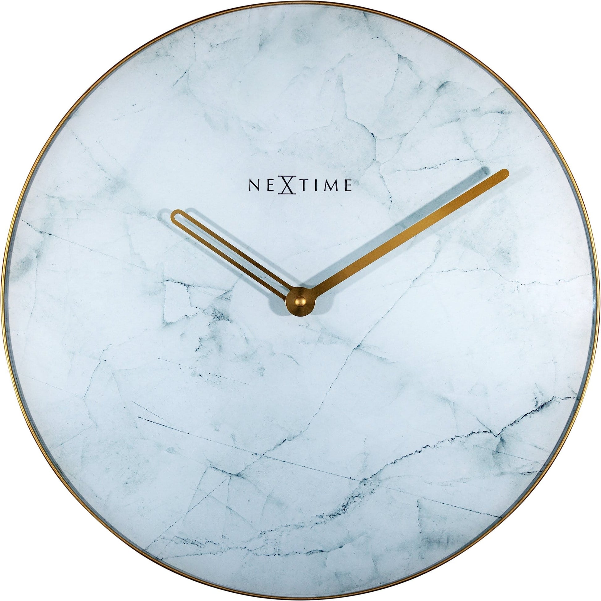 Wall clock - 40 cm - Glass / Metal - 'Marble' Wall clock NeXtime Clocks