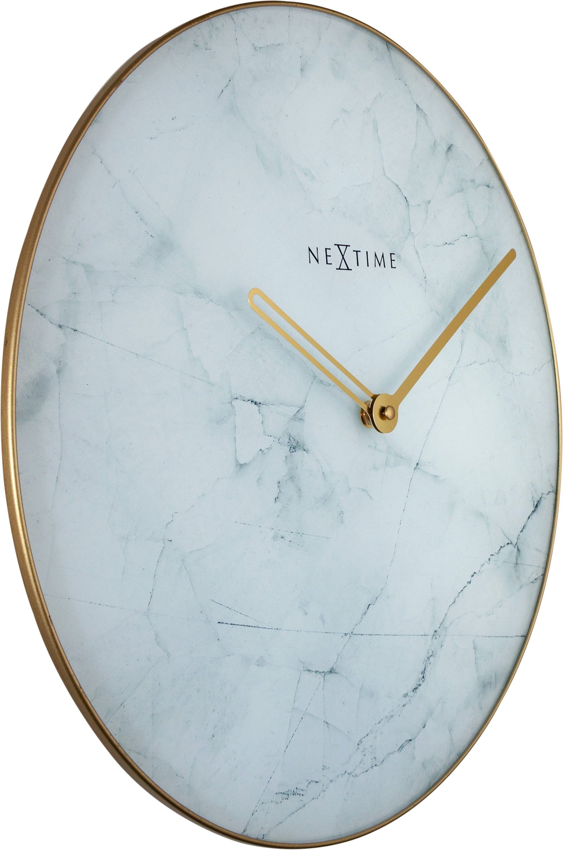 Wall clock - 40 cm - Glass / Metal - 'Marble' Wall clock NeXtime Clocks