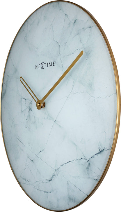 Wall clock - 40 cm - Glass / Metal - 'Marble' Wall clock NeXtime Clocks