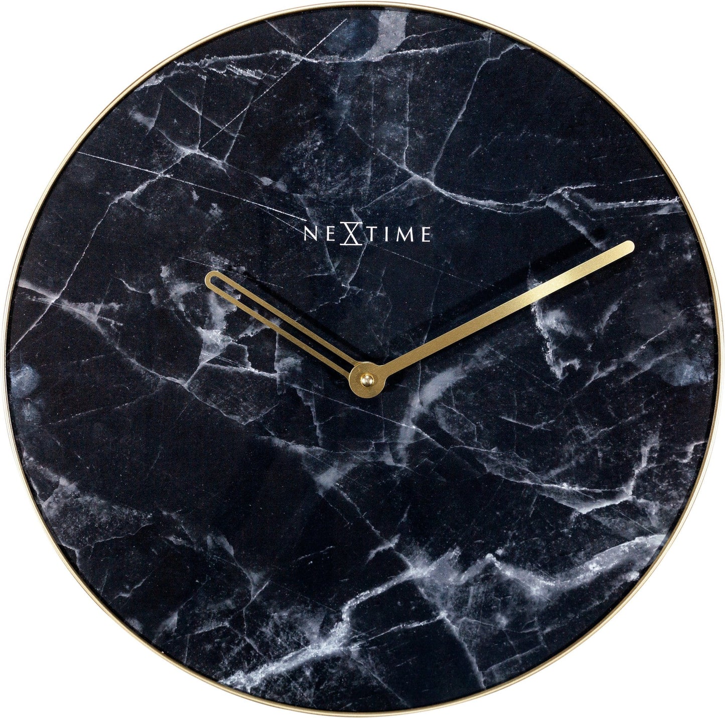 Wall clock - 40 cm - Glass / Metal - 'Marble' Wall clock NeXtime Clocks