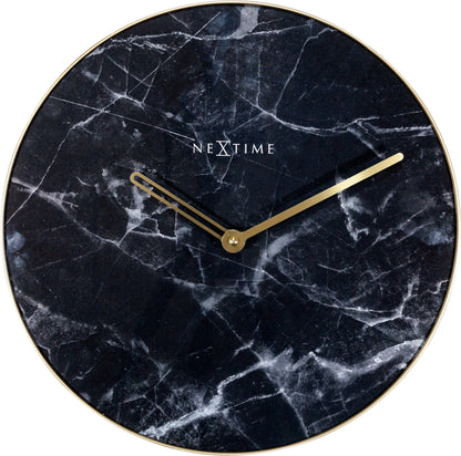 Wall clock - 40 cm - Glass / Metal - 'Marble' Wall clock NeXtime Clocks