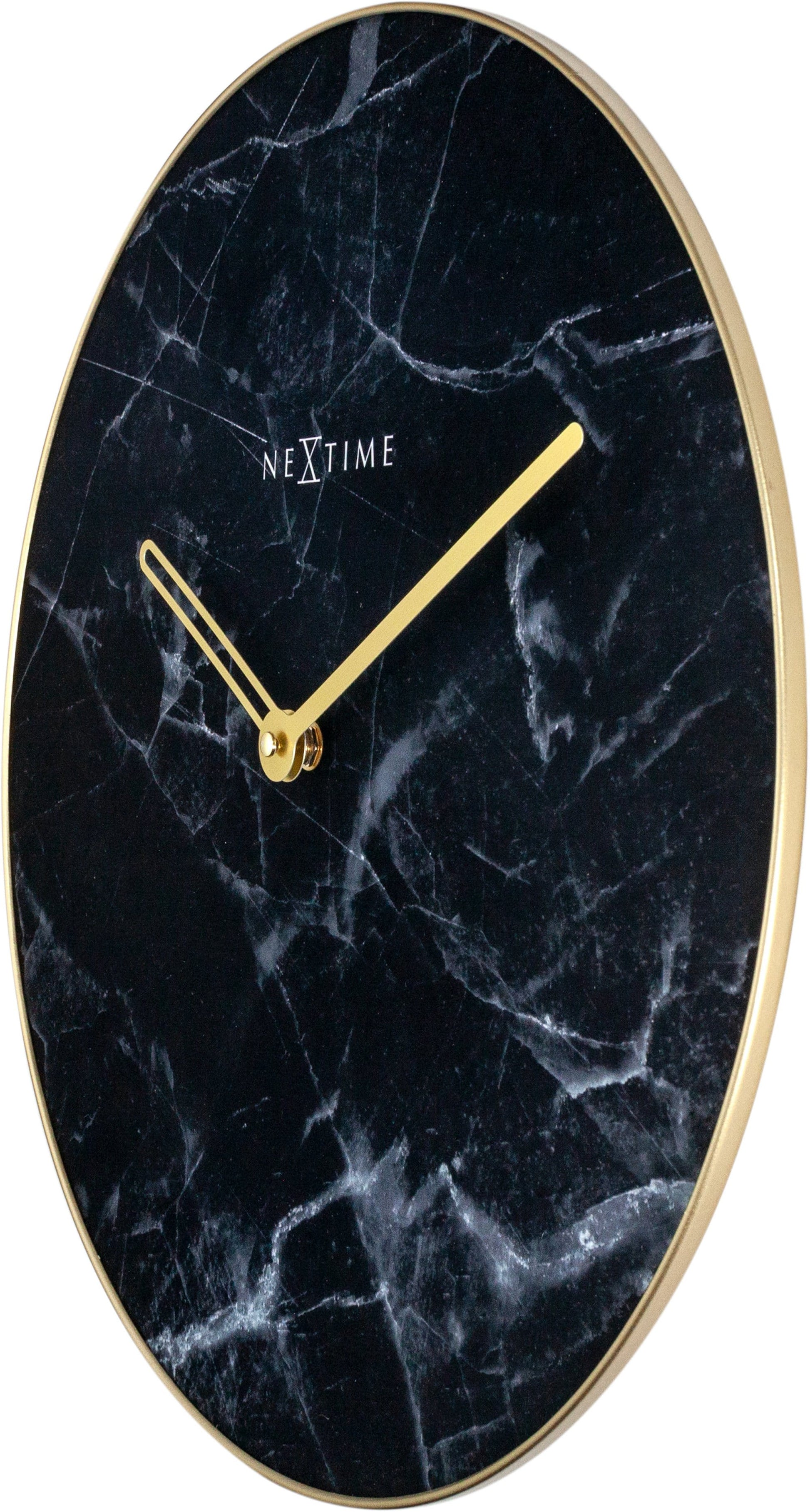 Wall clock - 40 cm - Glass / Metal - 'Marble' Wall clock NeXtime Clocks