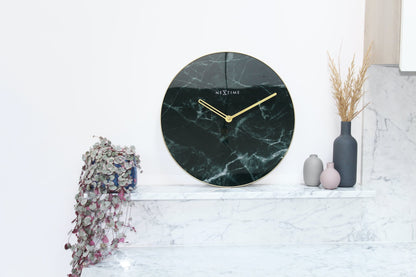 Wall clock - 40 cm - Glass / Metal - 'Marble' Wall clock NeXtime Clocks