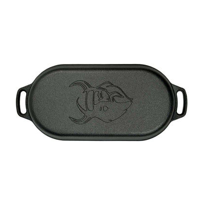 Valhal Nederlandse Oven Braadpan Gietijzer met Grill Deksel Ovaal 2 Liter -