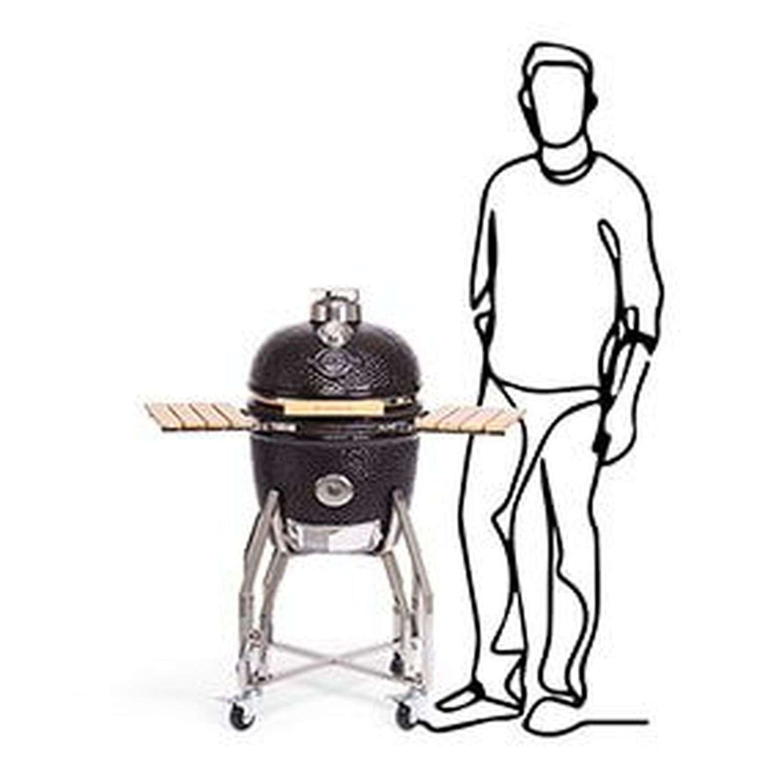 Yakiniku BBQ Kamado 16 Medium met onderstel en Zijtafels -