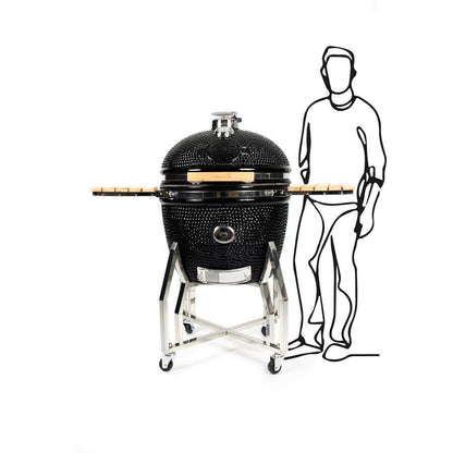 Yakiniku BBQ Kamado 24" XXL Pro Set met Onderstel- Zijtafels en Hoes -