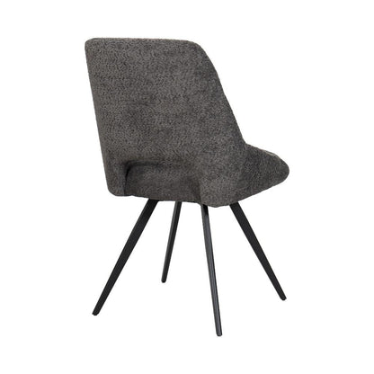 BukkitBow – Eetkamerstoel / Keukenstoel - Geschikt als Make-up Stoel - Chenille Stof & Metalen Onderstel Eetkamerstoel BukkitBow