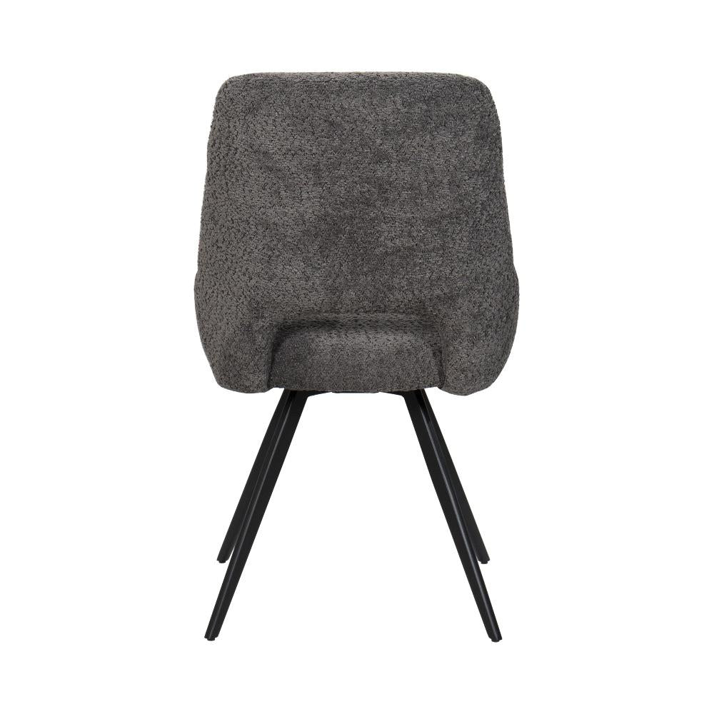 BukkitBow – Eetkamerstoel / Keukenstoel - Geschikt als Make-up Stoel - Chenille Stof & Metalen Onderstel Eetkamerstoel BukkitBow