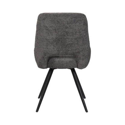 BukkitBow – Eetkamerstoel / Keukenstoel - Geschikt als Make-up Stoel - Chenille Stof & Metalen Onderstel Eetkamerstoel BukkitBow