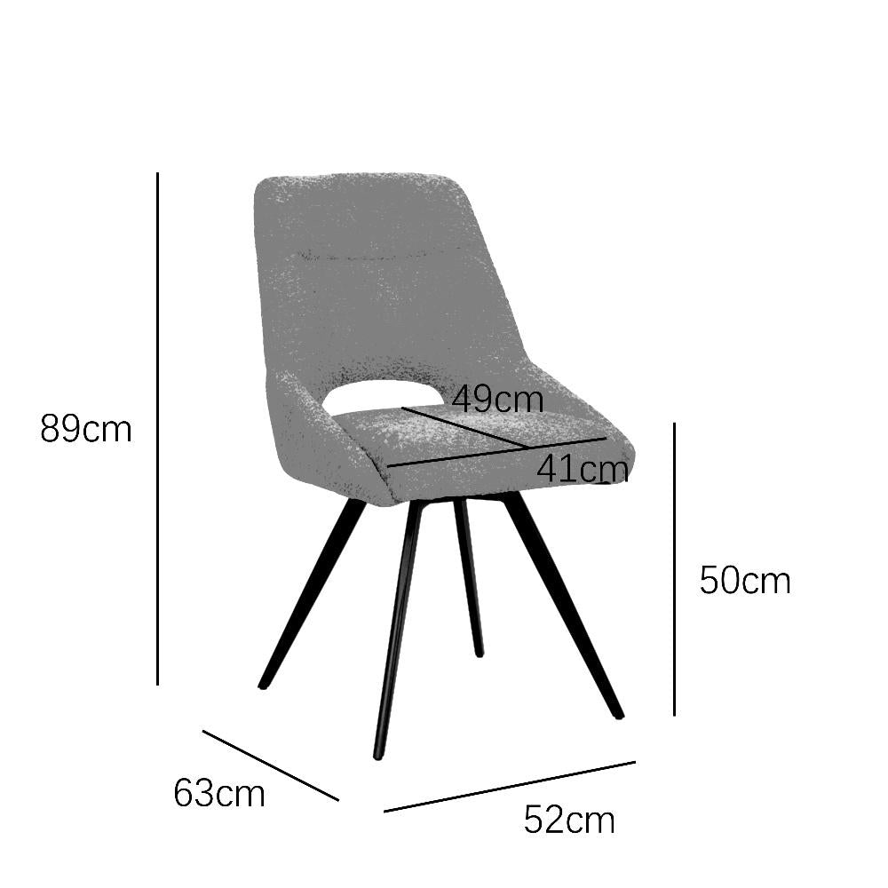 BukkitBow – Eetkamerstoel / Keukenstoel - Geschikt als Make-up Stoel - Chenille Stof & Metalen Onderstel Eetkamerstoel BukkitBow