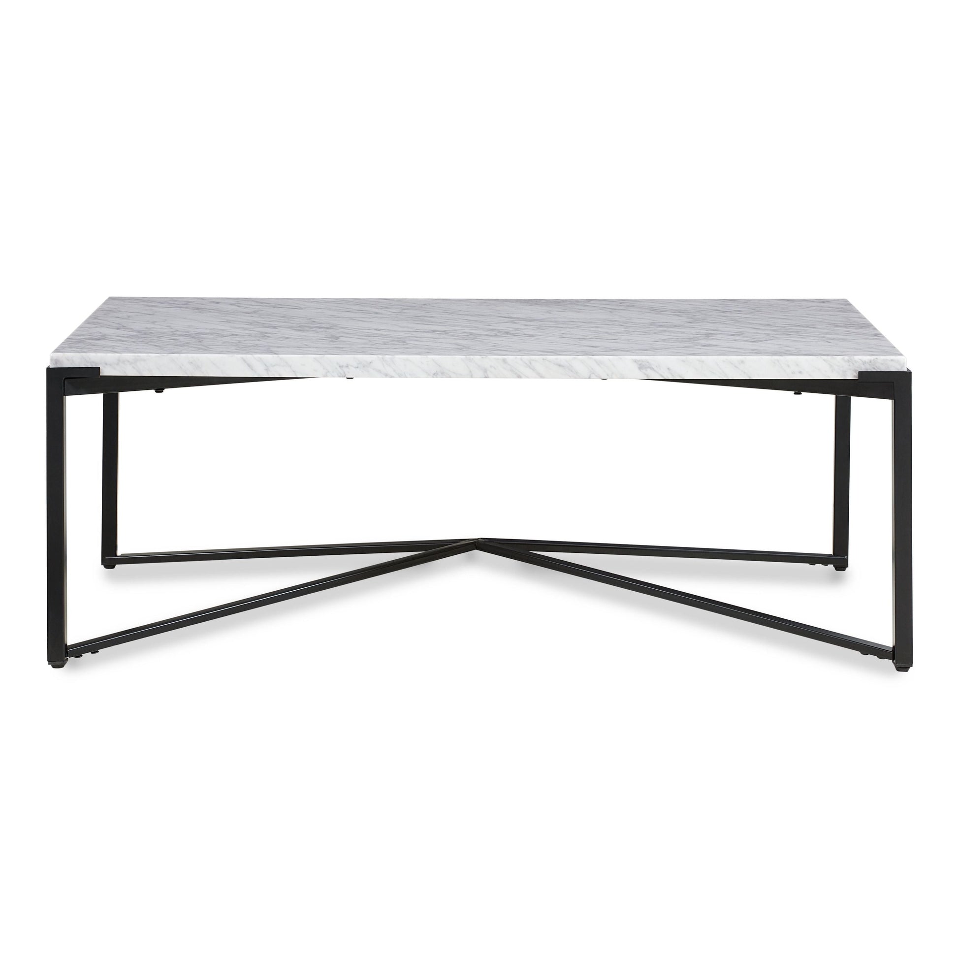 Modus Furniture International Salontafel Saxon in Carrara marmer en mat zwart. -