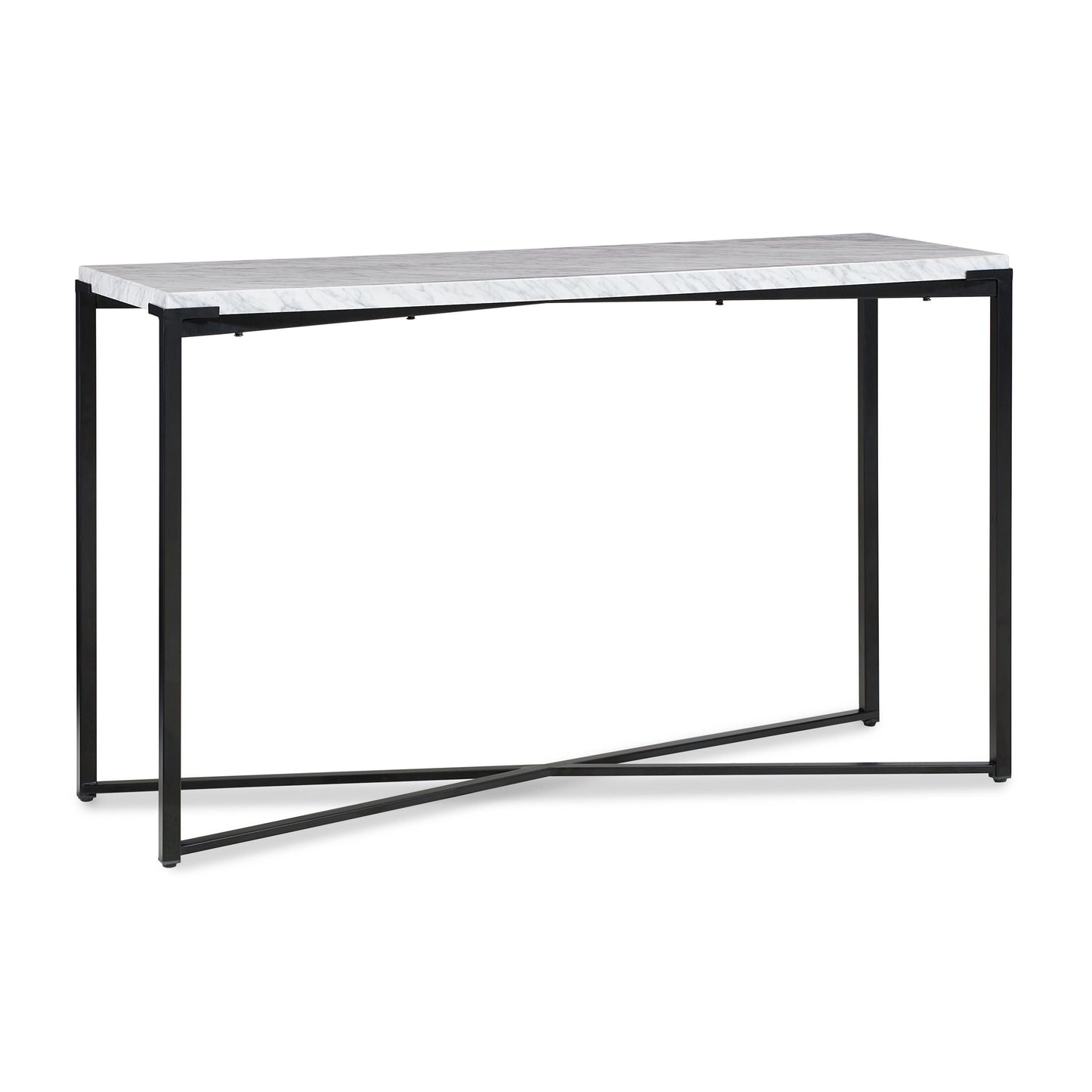 Modus Furniture International Saxon Console Tafel in Carrara Marmer en Mat Zwart -