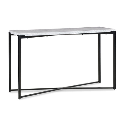 Modus Furniture International Saxon Console Tafel in Carrara Marmer en Mat Zwart -