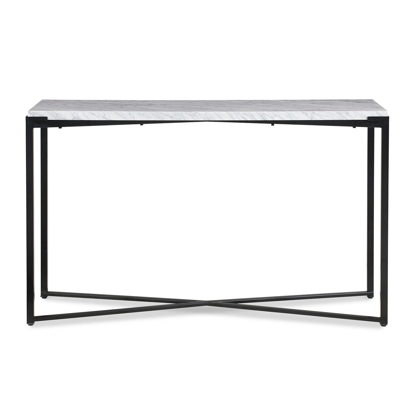 Modus Furniture International Saxon Console Tafel in Carrara Marmer en Mat Zwart -