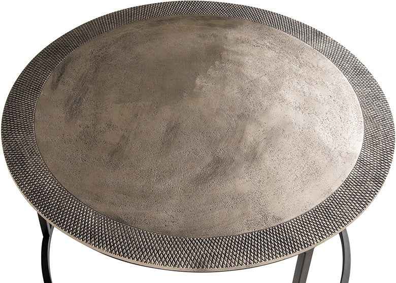 Sochi bijzettafel set van 2, antiek nikkel