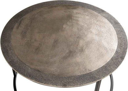 Sochi bijzettafel set van 2, antiek nikkel