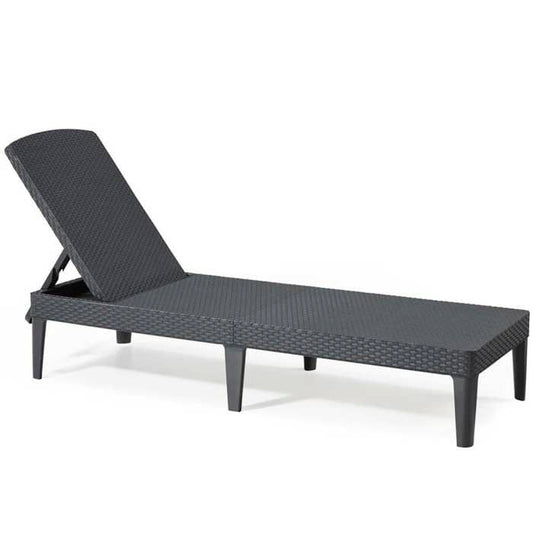 ALLIBERT JAIPUR lounge chair - 4 positions - imitation woven resin - graphite