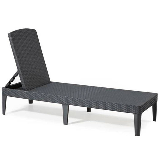 ALLIBERT JAIPUR lounge chair - 4 positions - imitation woven resin - graphite