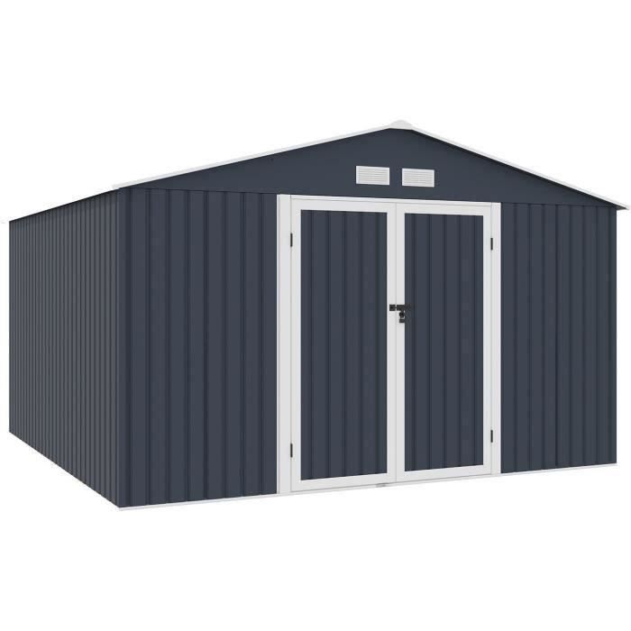 ARCHER Metalen tuinschuur 10,85 m2 - ankerkit inbegrepen - antracietgrijs - Home & Garden > Lawn & Garden > Outdoor Living > Outdoor Structures > Canopies & Gazebos > Gazebos