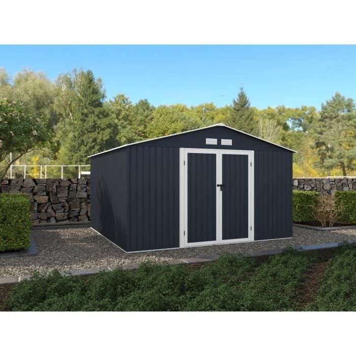 ARCHER Metalen tuinschuur 10,85 m2 - ankerkit inbegrepen - antracietgrijs - Home & Garden > Lawn & Garden > Outdoor Living > Outdoor Structures > Canopies & Gazebos > Gazebos