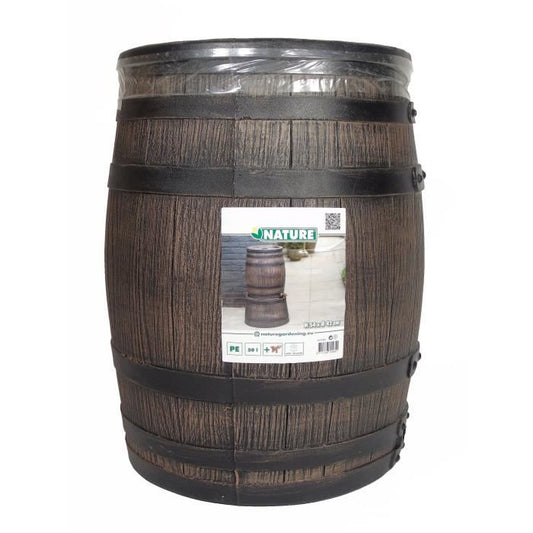 Barrel-shaped water collection tray - NATURE - Rotationally moulded PE - 50 litres - Including accessories