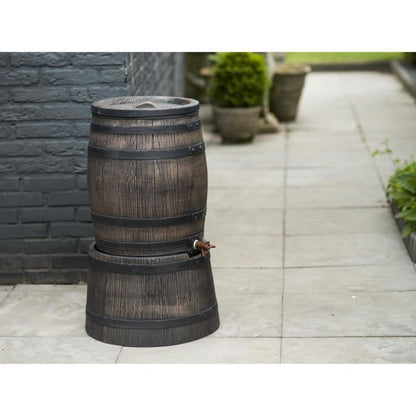 Barrel-shaped water collection tray - NATURE - Rotationally moulded PE - 50 litres - Including accessories
