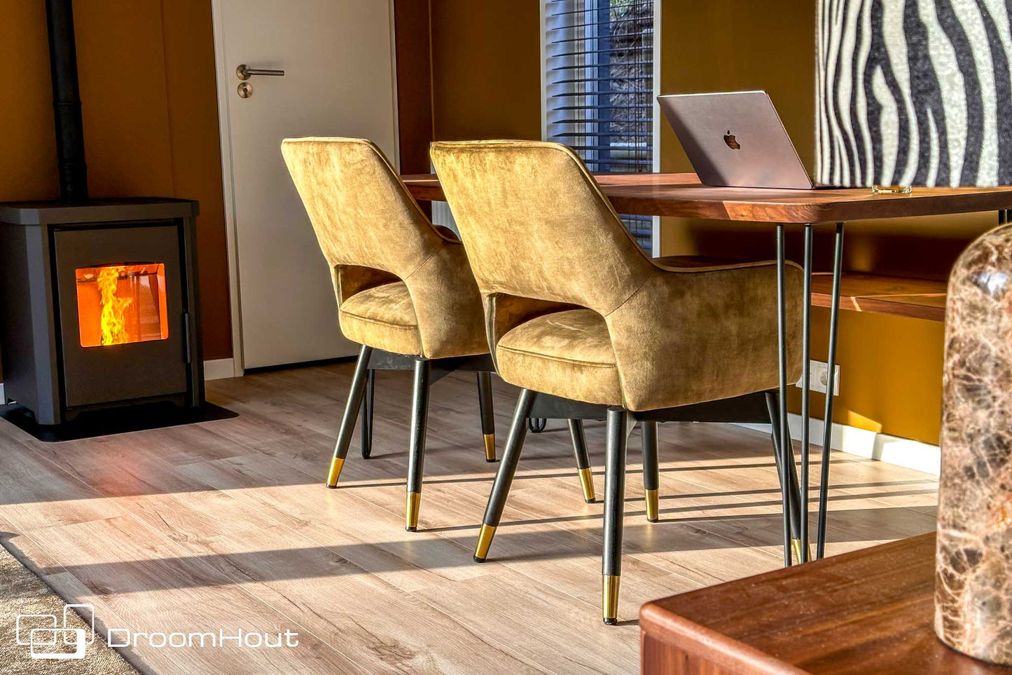 Stoel Tower Living Lenno - forest green - 2 stuks - showroommodel Eetkamer stoel DroomHout