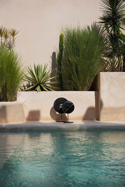 Bazar Bizar De marmeren schijf op standaard - Zwart - M - Home & Garden > Decor