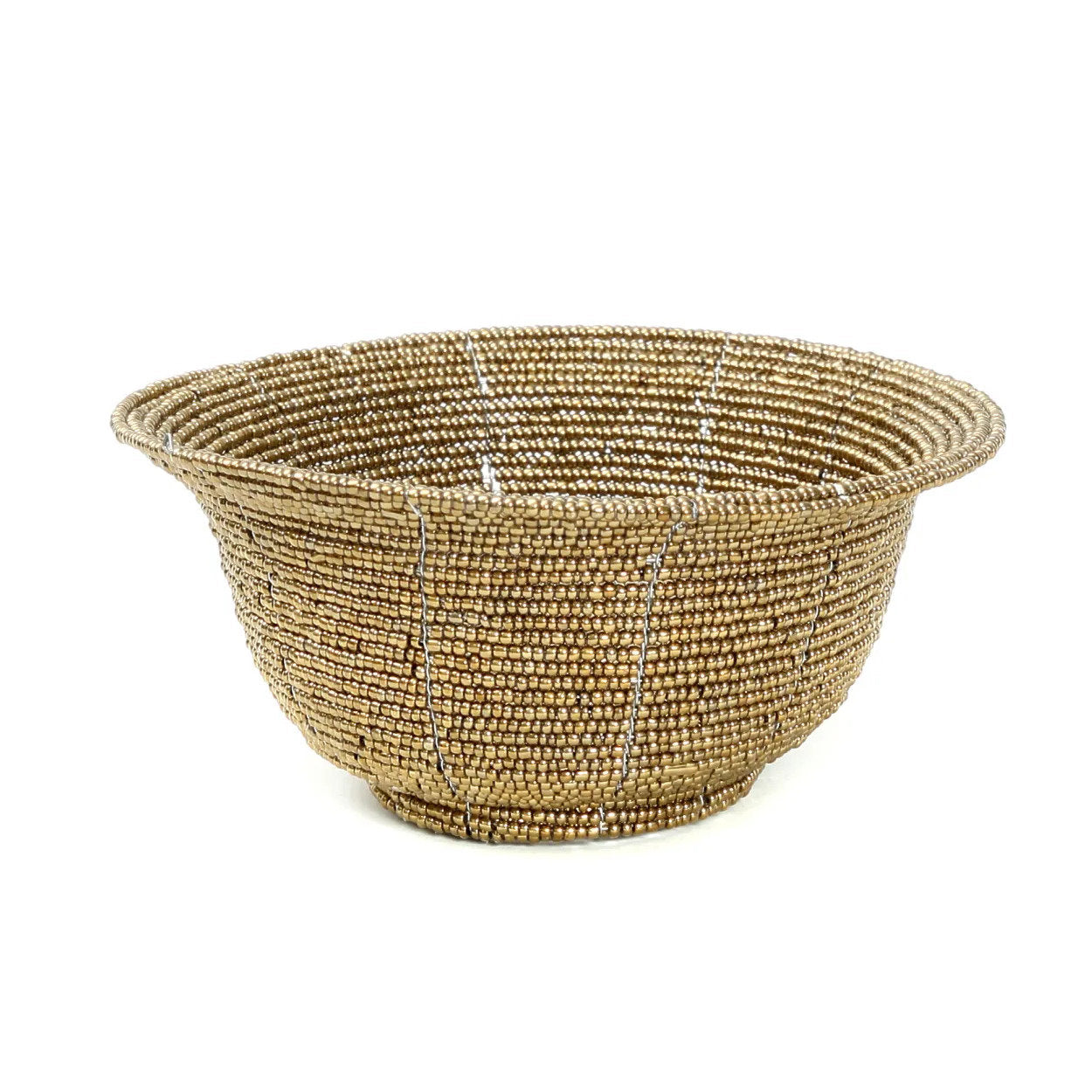 Bazar Bizar De Beaded Bowl Laag - Goud - S - Home & Garden > Decor > Baskets
