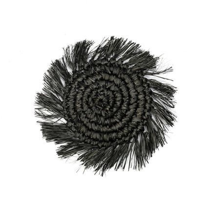 Bazar Bizar De Fringe Raffia Onderzetter - Zwart - Home & Garden > Kitchen & Dining > Tableware > Trivets onderzetter