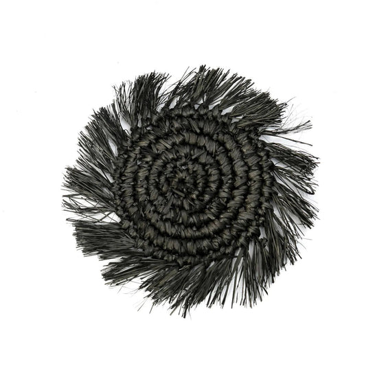 Bazar Bizar De Fringe Raffia Onderzetter - Zwart - Home & Garden > Kitchen & Dining > Tableware > Trivets onderzetter