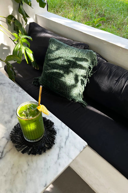 Bazar Bizar De Fringe Raffia Onderzetter - Zwart - Home & Garden > Kitchen & Dining > Tableware > Trivets onderzetter