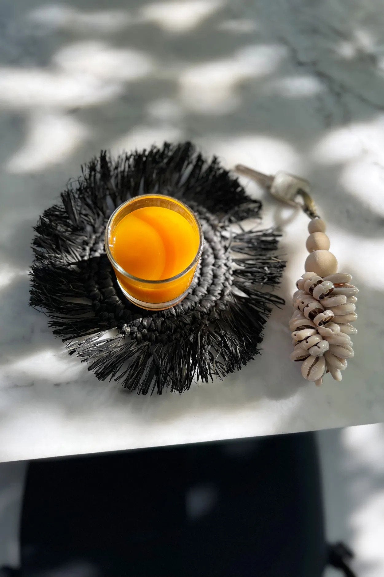 Bazar Bizar De Fringe Raffia Onderzetter - Zwart - Home & Garden > Kitchen & Dining > Tableware > Trivets onderzetter