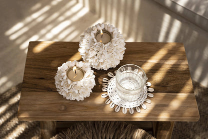 Bazar Bizar De Zeegras Schelp Onderzetter - Wit - Home & Garden > Kitchen & Dining > Barware > Coasters