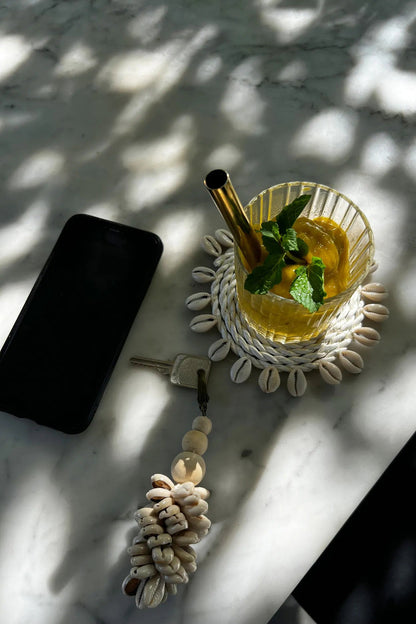 Bazar Bizar De Zeegras Schelp Onderzetter - Wit - Home & Garden > Kitchen & Dining > Barware > Coasters