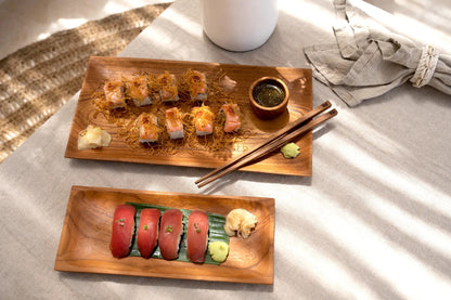 Bazar Bizar De Teakwortel Sushi Plaat - S - Home & Garden > Decor